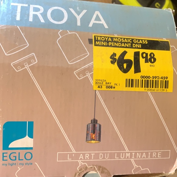 NEW Troya Mosaic Glass Pendant Light - Picture 2 of 6